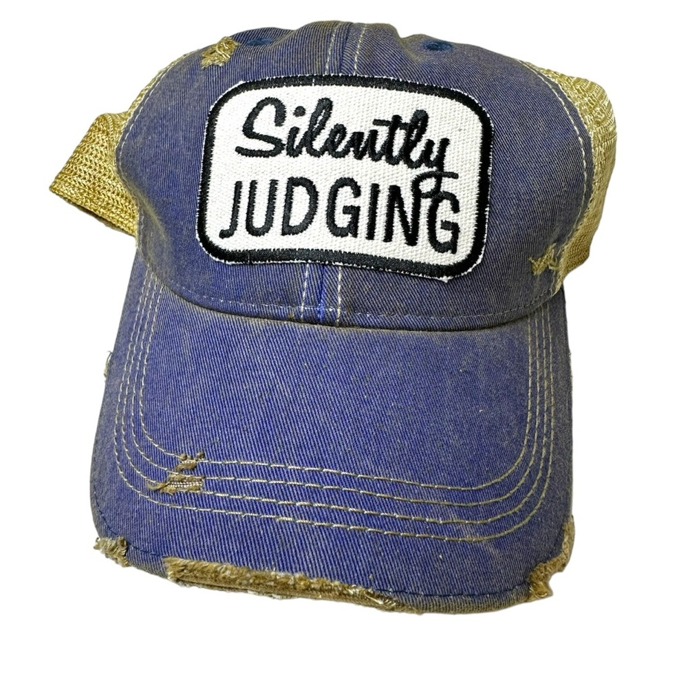 Blue and Tan 'Silently Judging' Cap